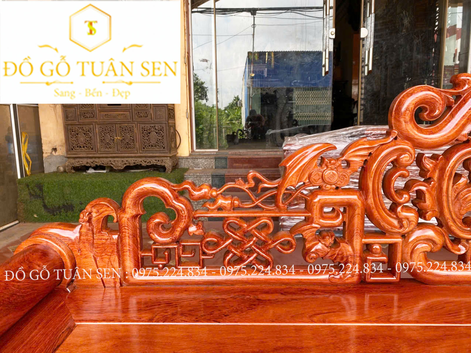 Hình ảnh giường phương lười gỗ gụ